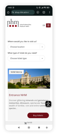 Old checkout , ticket selection