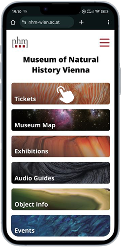 Museum website home screen