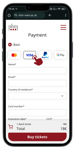 Payment screen