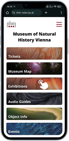 Museum website home menu