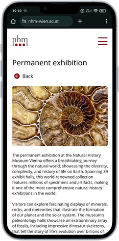 Permanent exhibition detail page