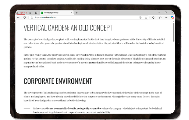Current site – Content page