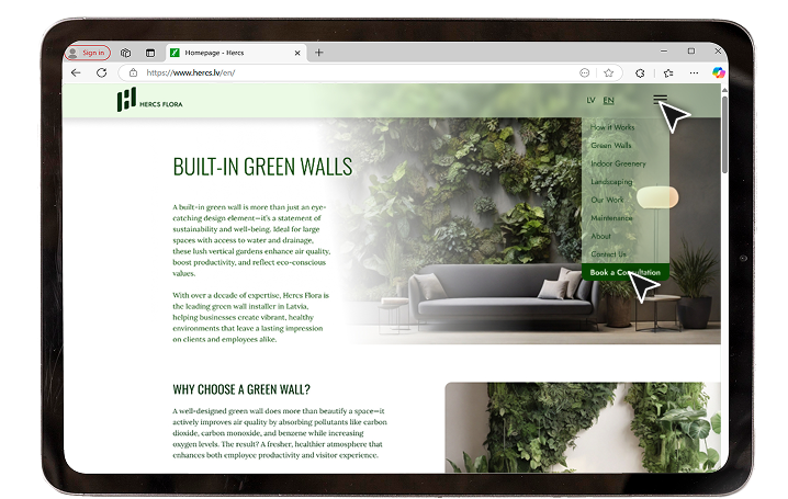 Step 4 – Built-in Green Walls