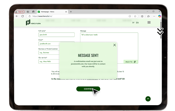 Step 6 – Message sent