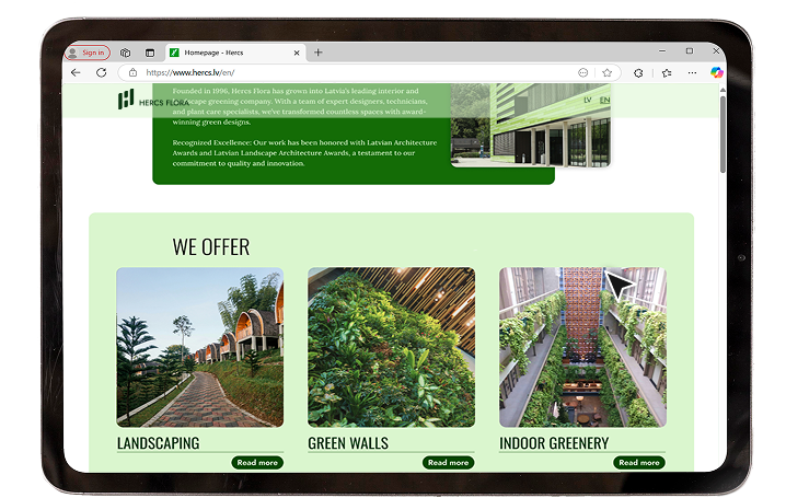 Landing page